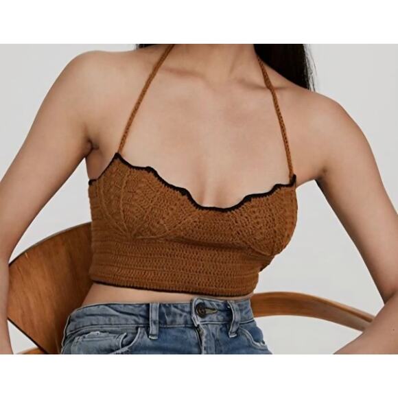 Stella Pardo Paris Orange Samira Knit Crop Top NWT Size Small - Picture 14 of 15